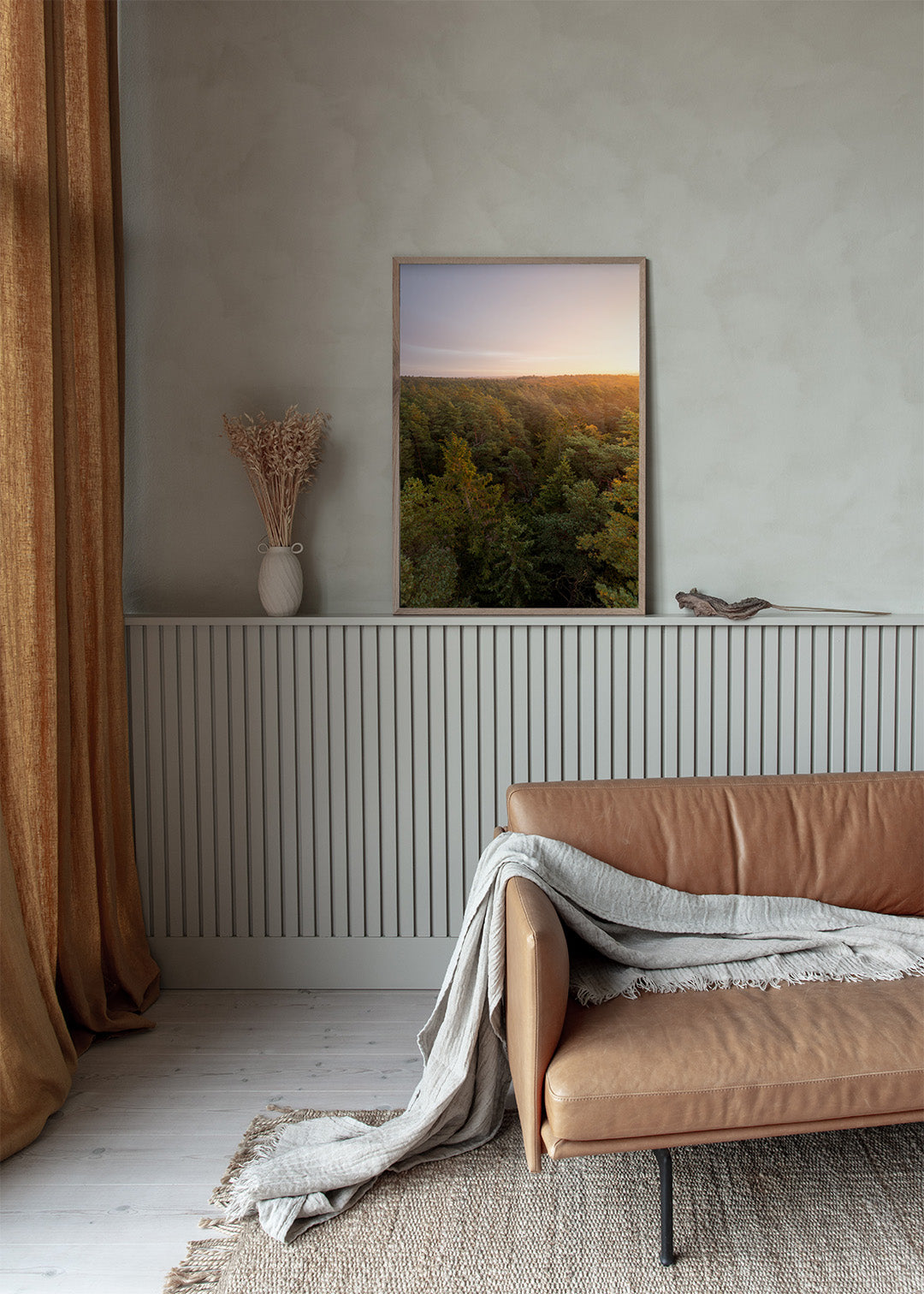 Tisvilde Hegn plakat – Solnedgang over fyrretræerne | Foto Factory