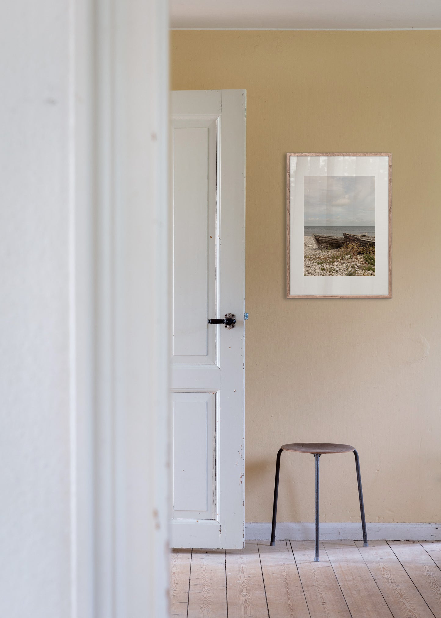 Fotografisk plakat af både ved Helgumannen fiskeläge, Fårö, Gotland, Sverige – Foto Factory