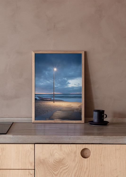 Indret køkken med fotografi plakat