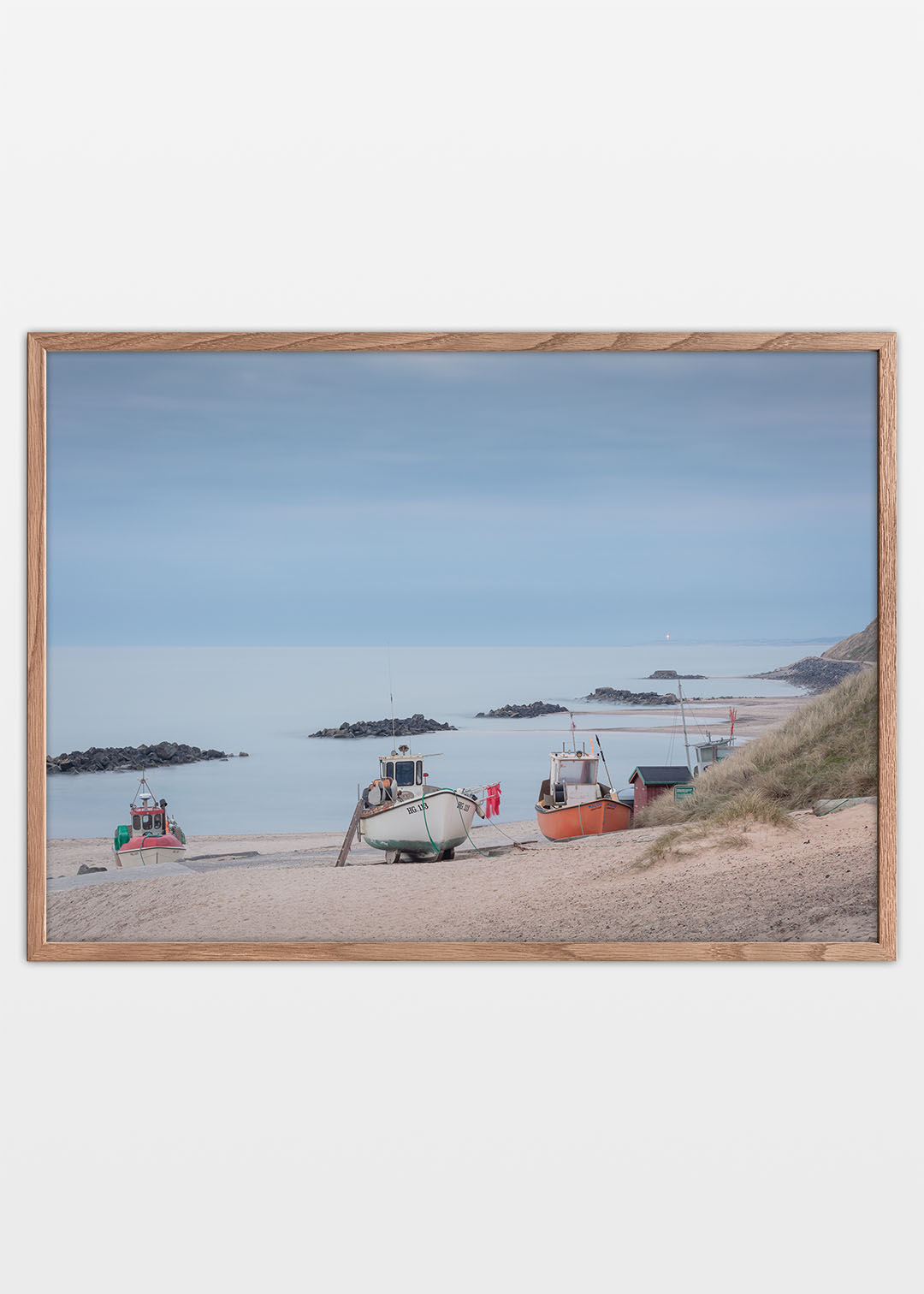 Lønstrup fiskerleje plakat i blå time