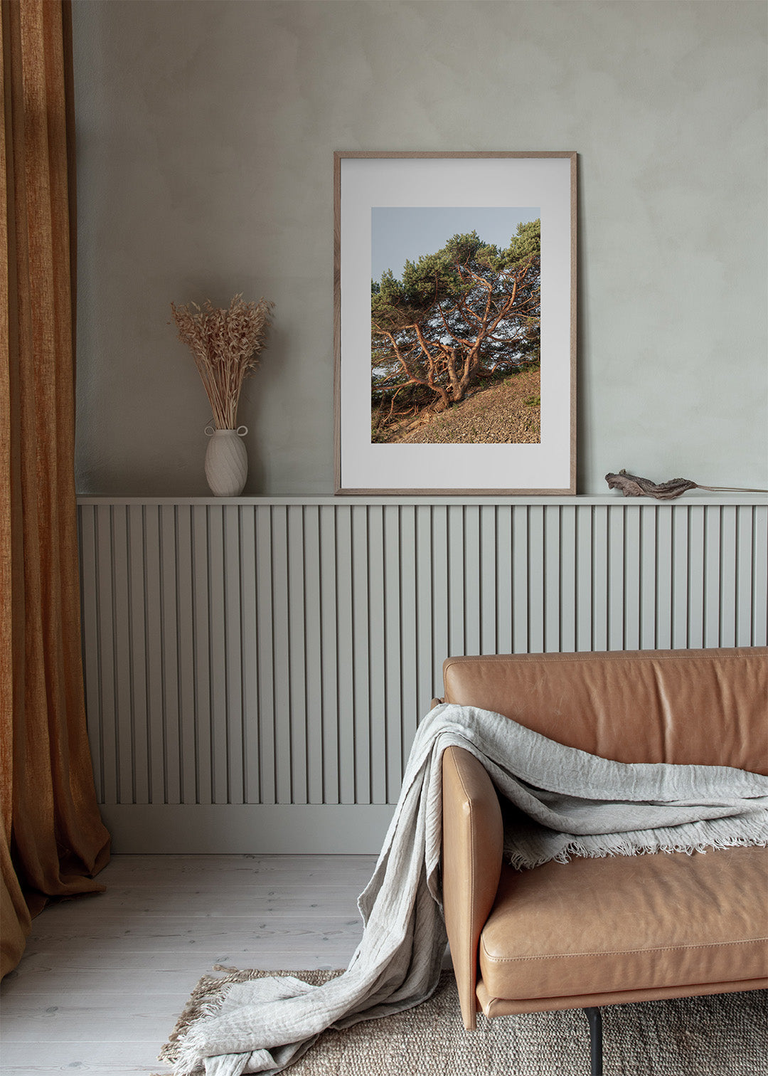 Plakat af fyrretræ i morgensol ved Grogarnsberget, Gotland – Foto Factory