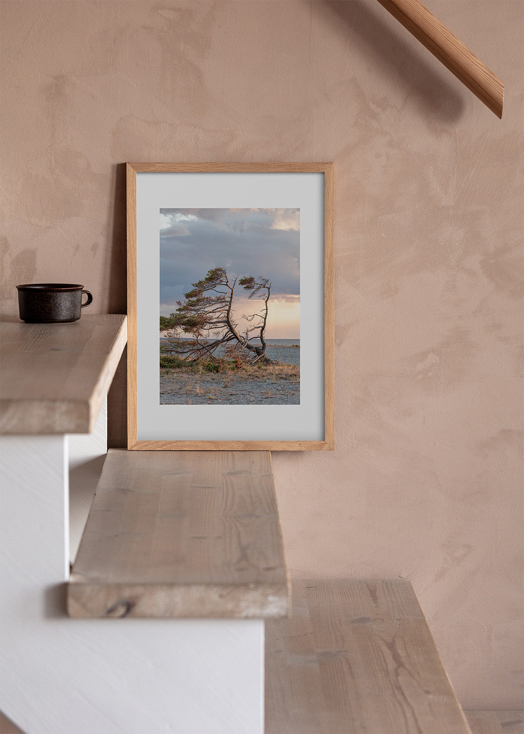 Fotografisk plakat af vindblæst fyrtræ ved Digerhuvud, Fårö, Gotland, Sverige – Foto Factory
