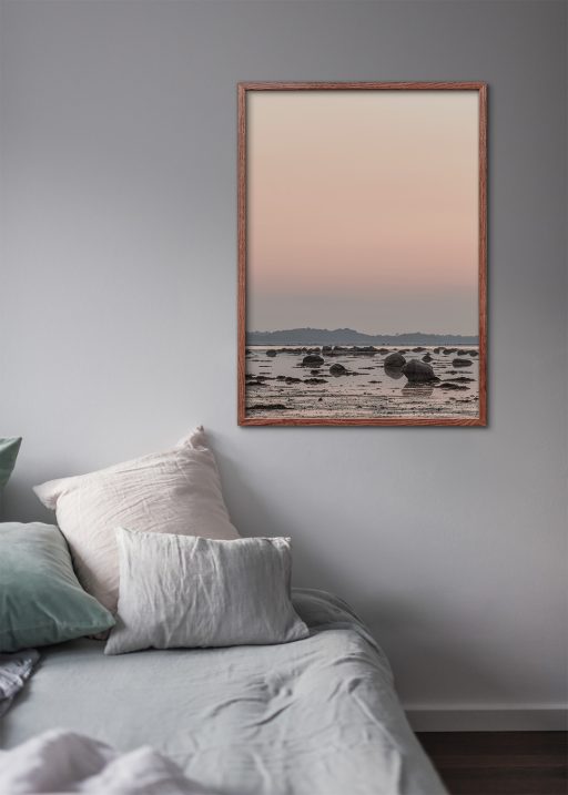 Indret med solnedgangs plakat Soveværelse