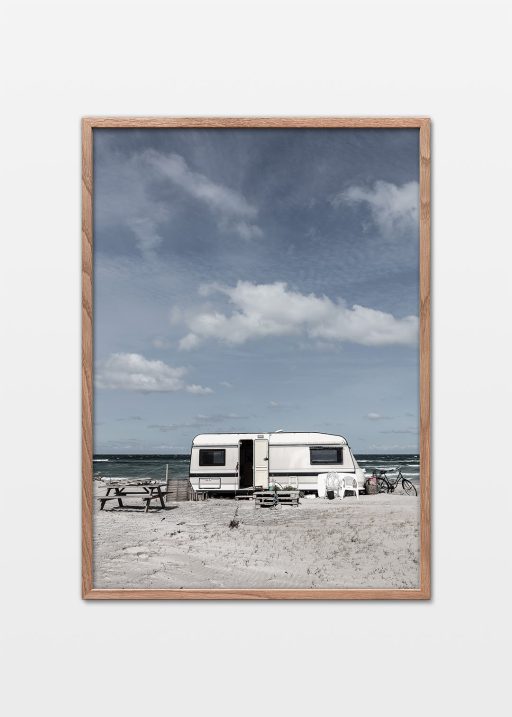 Camping plakat campingvogn på strand